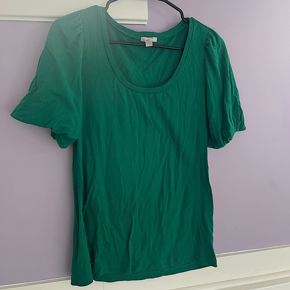 Green bubble sleeve shirt- old navy